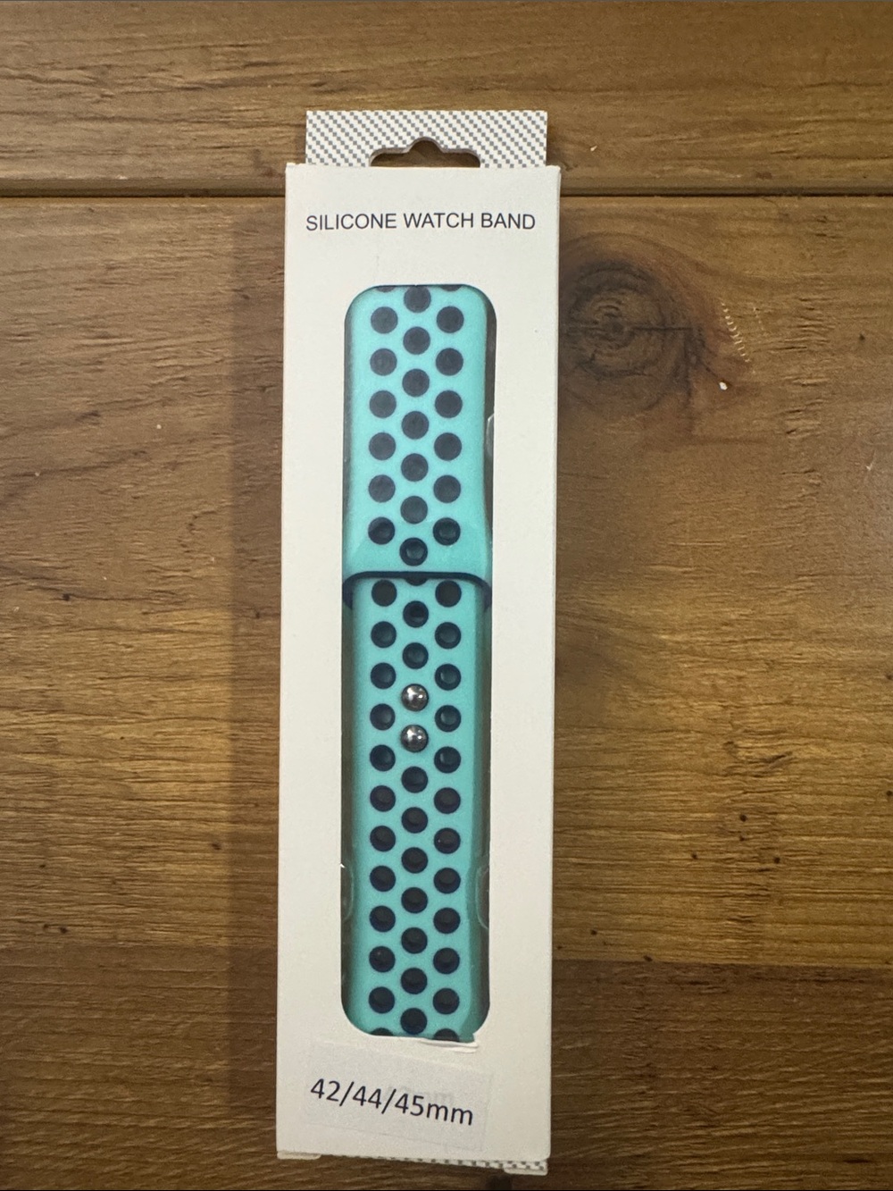 NEW Silicone Apple Sport Watch Band - Teal with Navy - Fits 42/44/45mm